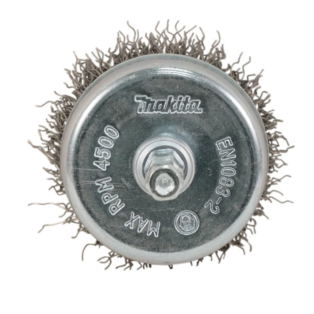 MAKITA Teräsharja 50 mm. Kuvassa kuppiharja ylhäältäpäin.