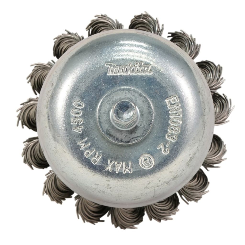 MAKITA Teräsharja 65 mm. Kuvassa kuppiharja ylhäältäpäin.