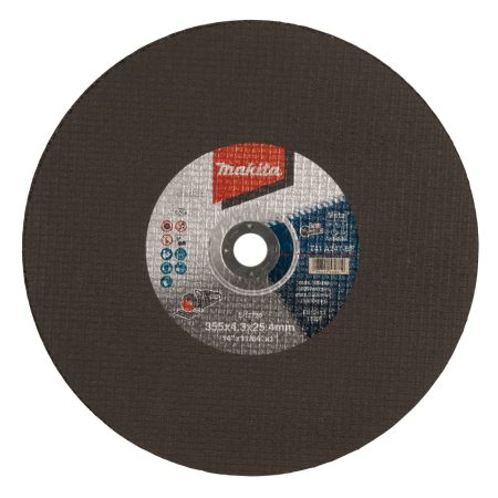 MAKITA Katkaisulaikka metalli 355x4,3x25,4 mm, A24T, 5kpl. Kuvassa katkaisulaikka edestäpäin.