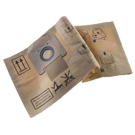 MAKITA Pölypussi paperi 2-kerroksinen 5 kpl. Kuvassa pölypussi etuyläviistosta.