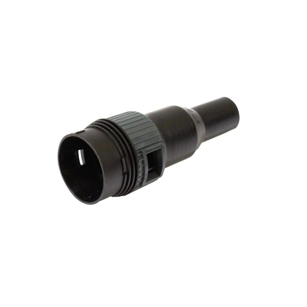 MAKITA Imuriadapteri, Ø 22 mm. Kuvassa imuriliitin etuyläviistosta.