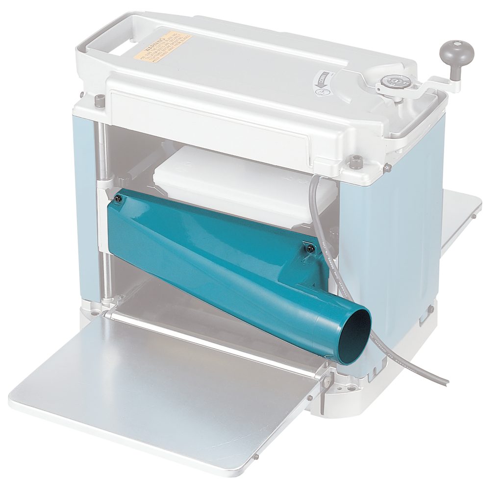 MAKITA Imuriliitin, Ø68/74mm. Havainnekuvassa imuriliitin liitettynä höylään etuyläviistosta.