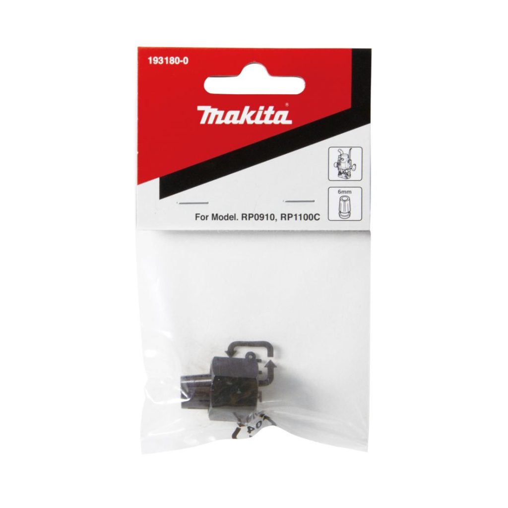MAKITA Kiristyshylsy 6mm. Kuvassa kiristyshylsyn pakkaus edestäpäin.