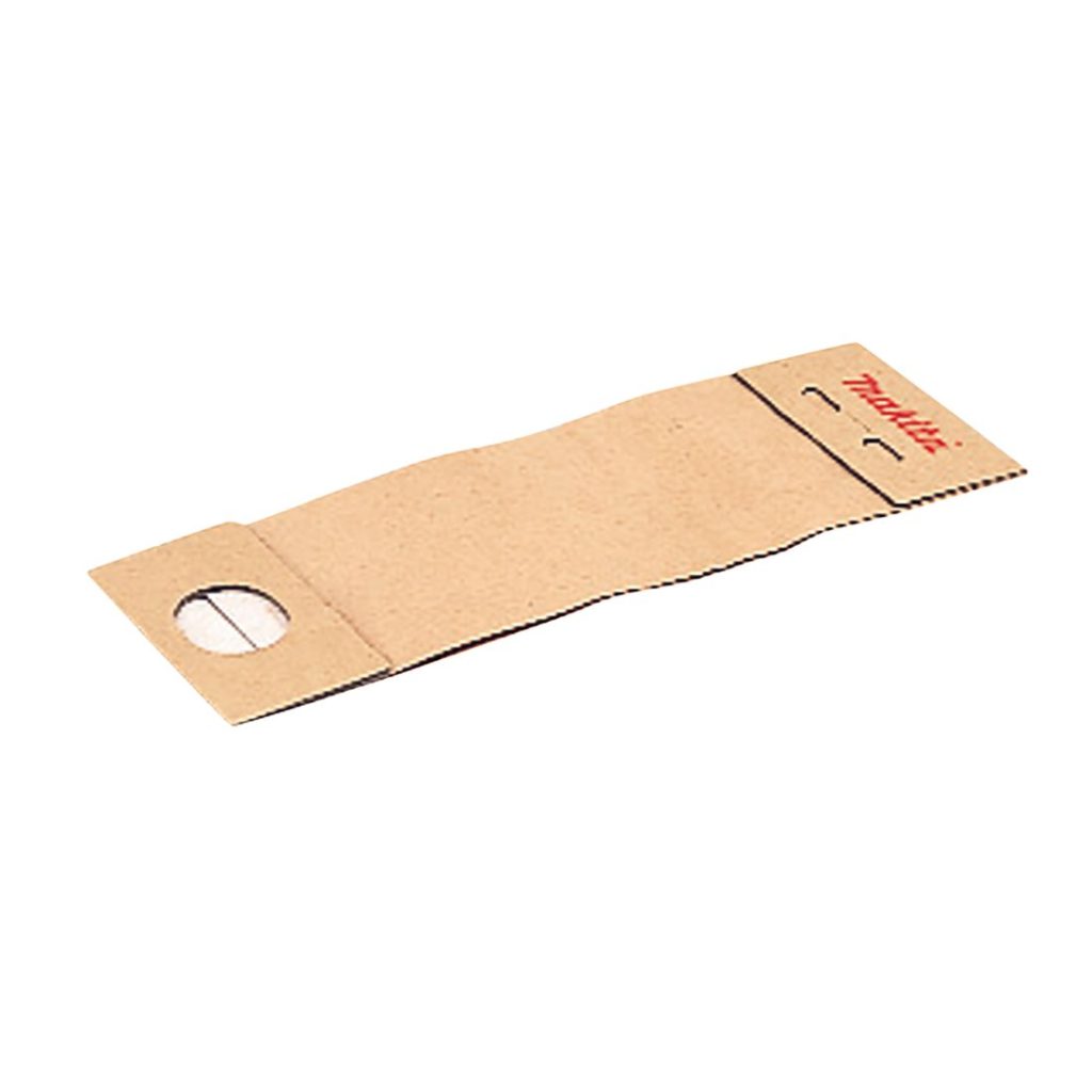 MAKITA Pölypussi paperi, 5 kpl. Kuvassa paperipölypussi etuyläviistosta.