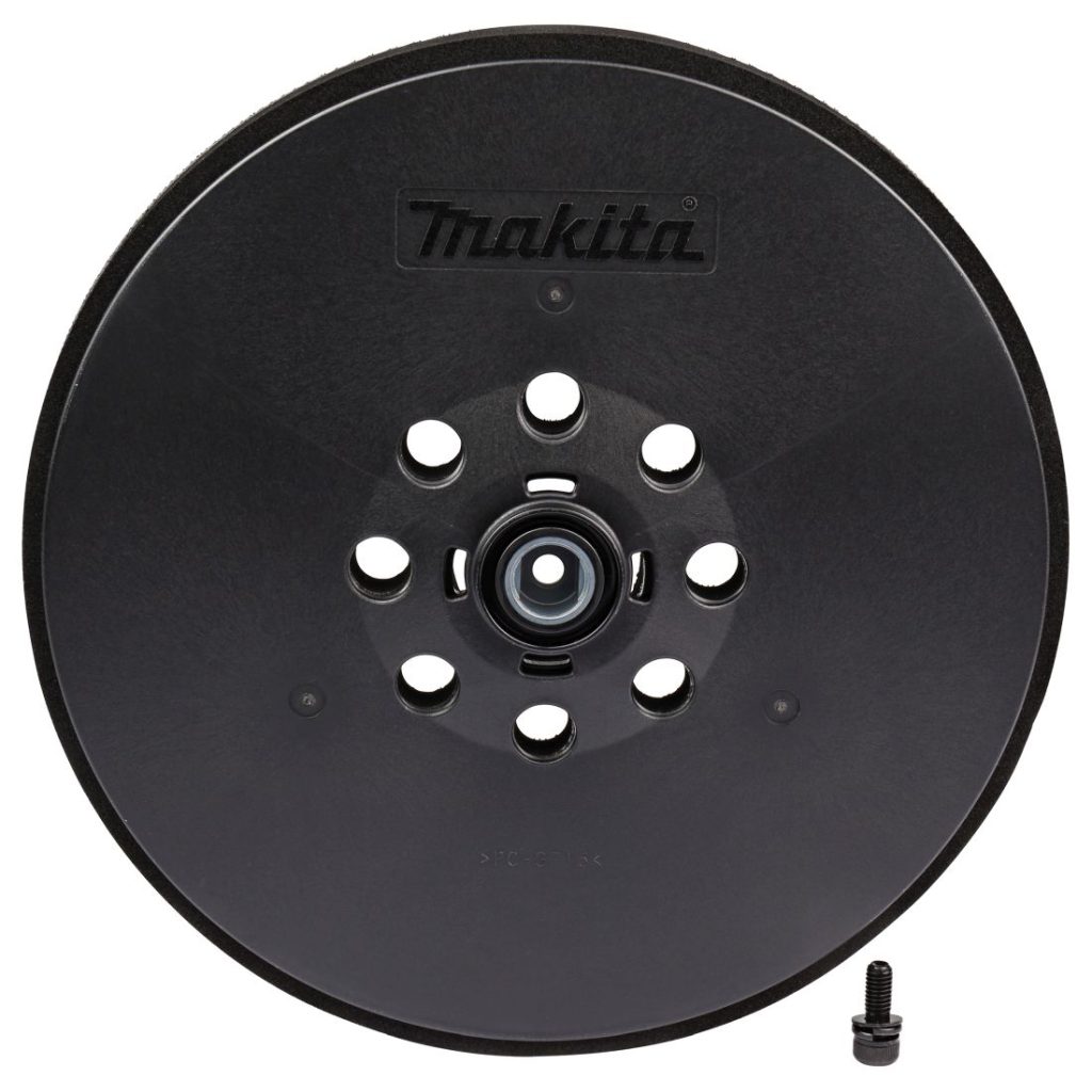 MAKITA Hioma-alusta 220mm pehmeä, tarrakiinnityksellä. Kuvassa hiomalautanen ylhäältäpäin.