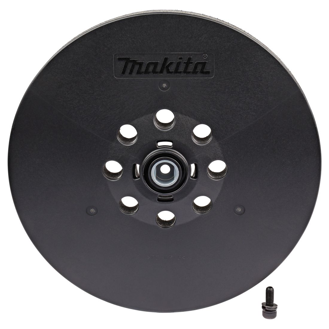 MAKITA Hioma-alusta 210mm erittäin pehmeä, tarrakiinnityksellä. Kuvassa hiomalautanen ylhäältäpäin.