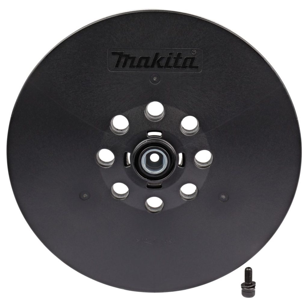 MAKITA Hioma-alusta 210mm pehmeä, tarrakiinnityksellä. Kuvassa hiomalautanen ylhäältäpäin.