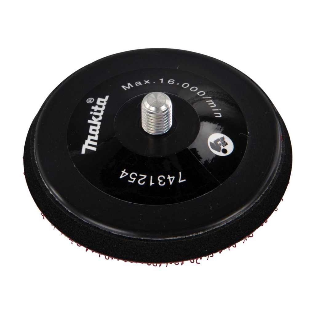 MAKITA Tarra-alusta 75 mm sienille. Kuvassa tarra-alusta yläviistosta.
