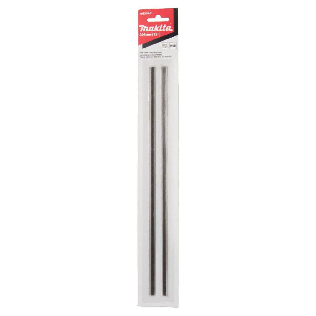 MAKITA Höylänteräpari 306mm, HSS kääntöterä. Kuvassa höyläteräparipakkaus edestäpäin.