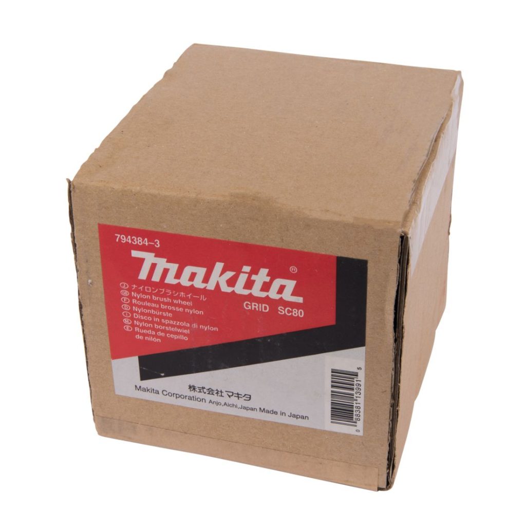 MAKITA Nailonharja, piikarbidi K80-K120. Kuvassa nailonharjarullapakkaus yläetuviistosta.