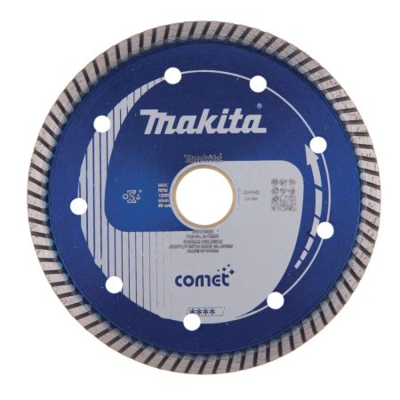 MAKITA Timanttikatkaisulaikka 125 x 20/22.23 mm Comet Turbo. Kuvassa timanttikatkaisulaikka edestäpäin.