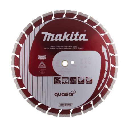 MAKITA Timanttikatkaisulaikka Quasar 400x25,4/20mm, segmenttikorkeus 12mm. Kuvassa timanttikatkaisulaikka edestäpäin.