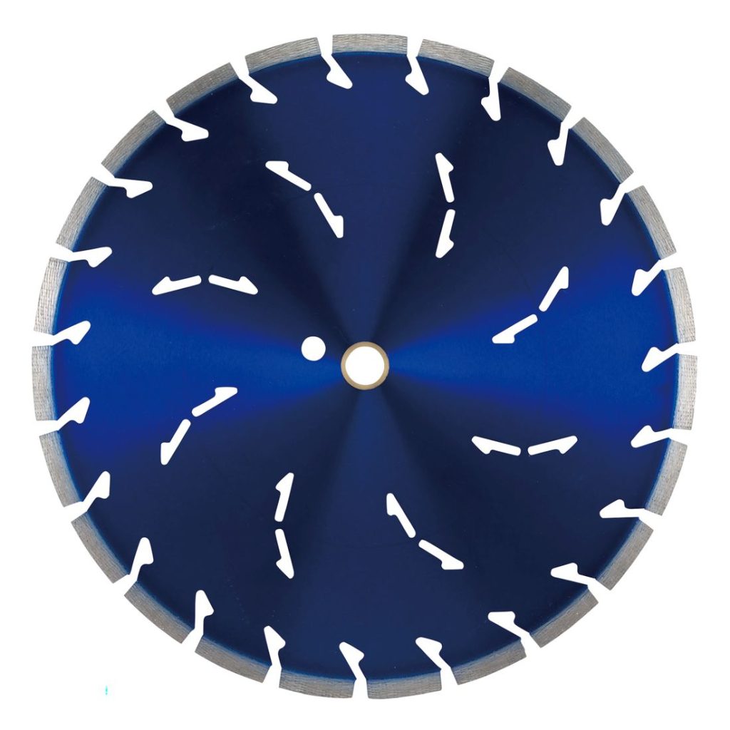 MAKITA Timanttikatkaisulaikka Comet Rapid 350x25,4/20mm, segmentti 10mm. Kuvassa timanttikatkaisulaikka takaapäin.