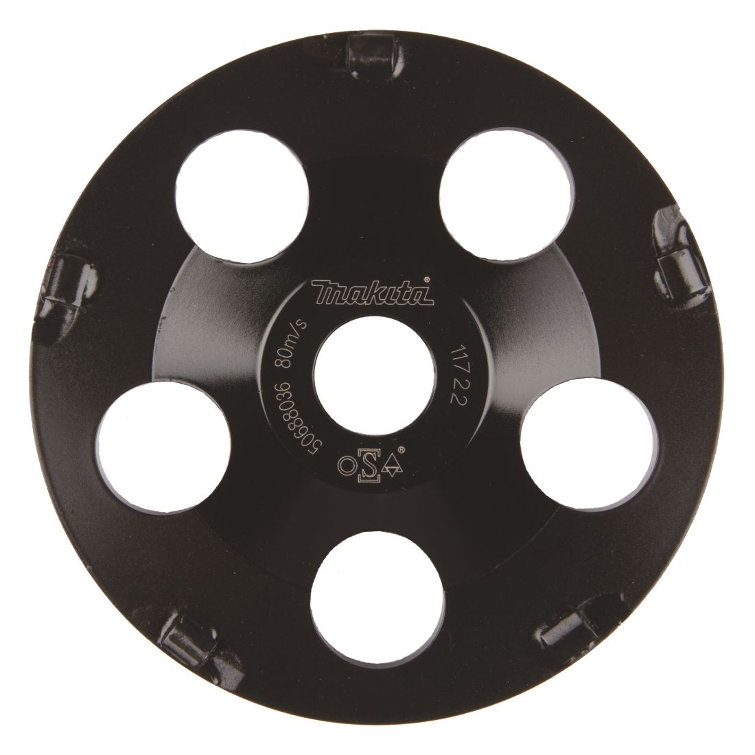MAKITA Timanttikuppilaikka 125mm, PCD laikka, maalin ym.poistoon. Kuvassa timanttikuppilaikka edestäpäin.