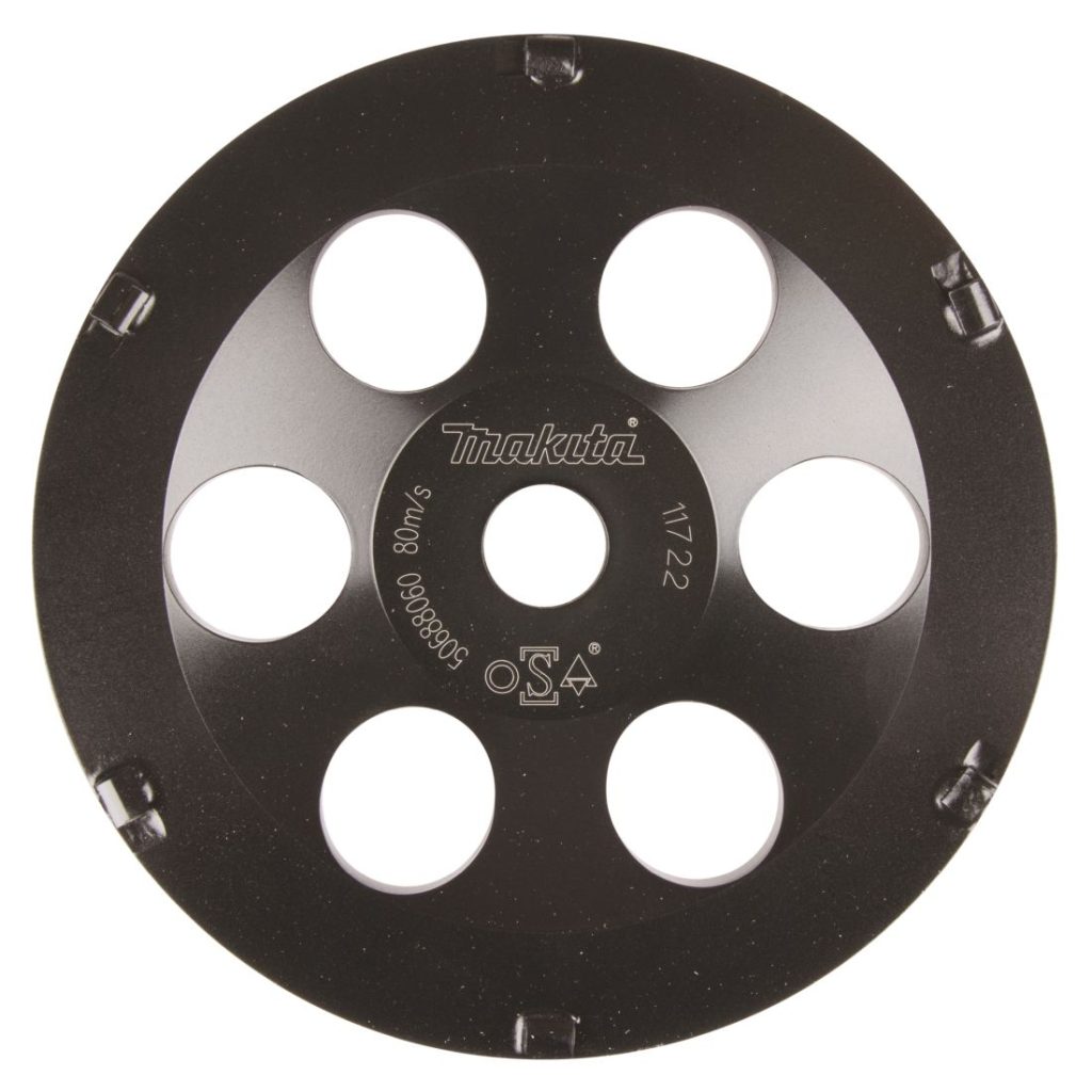 MAKITA Timanttikuppilaikka 180mm, PCD laikka, maalin ym. poistoon. Kuvassa timanttikuppilaikka edestäpäin.