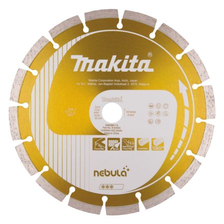 MAKITA Timanttikatkaisulaikka 230x22,23mm, Nebula, segmenttikorkeus 10mm. Kuvassa timanttikatkaisulaikka edestäpäin.