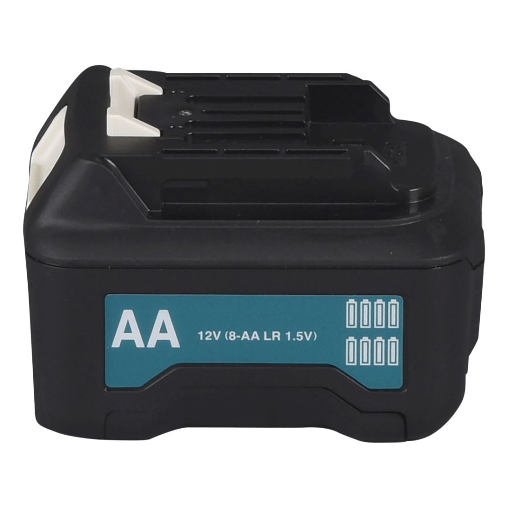 MAKITA Paristoadapteri CXT. Kuvassa paristoadapteri vasemmalta yläviistosta.