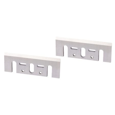 MAKITA Höylänteräpari 82mm, HSS, 2 kpl. Kuvassa höyläteräpari etuyläviistosta.