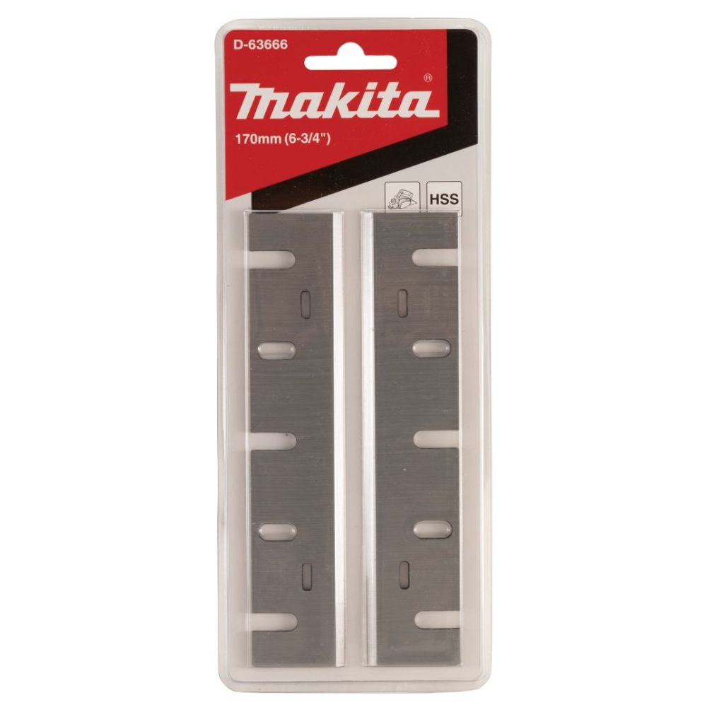 MAKITA Höylänteräpari 170mm, HSS. Kuvassa höyläteräparipakkaus edestäpäin.
