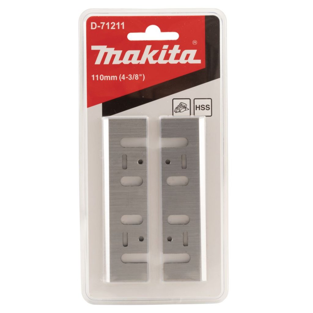MAKITA Höylänteräpari 110 mm, HSS. Kuvassa höyläteräparipakkaus edestäpäin.