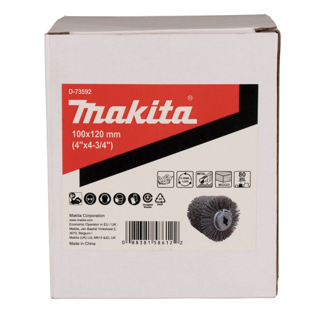 MAKITA Nailonharja, piikarbidi K80. Kuvassa nailonharjarullapakkaus edestäpäin.