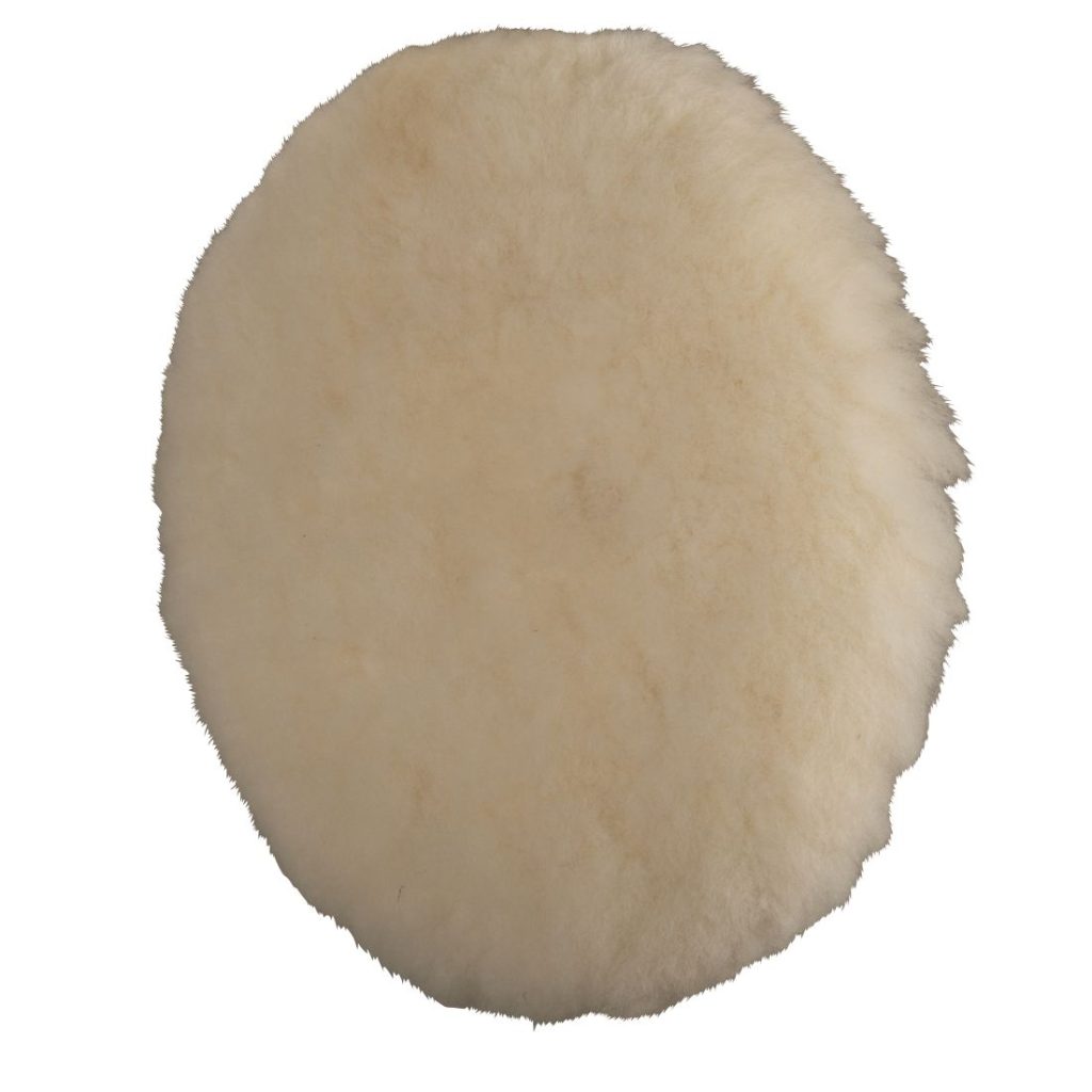 MAKITA Kiillotusmoppi 180 mm, villaa. Kuvassa kiillotusmoppi etuviistosta.