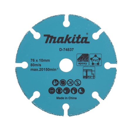 MAKITA Katkaisulaikka karbidi 76 mm. Kuvassa timanttikatkaisulaikka edestäpäin.