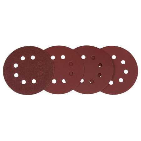 MAKITA Hiomapyörölajitelma 125 mm, 20 kpl. Kuvassa neljä hiomopyöröarkkia limittäin vierekkäin edestäpäin.