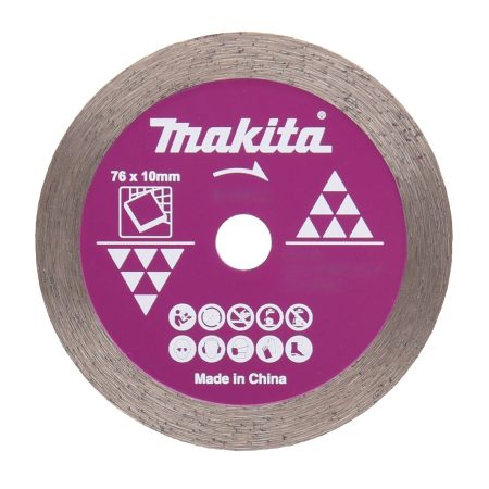 MAKITA Timanttikatkaisulaikka 76 x 10 mm. Kuvassa timanttikatkaisulaikka edestäpäin.