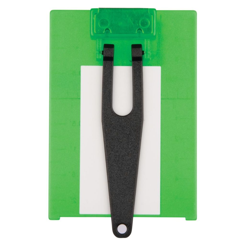 MAKITA Tähtäinlevy vihreä heijastavalla magneettilla. Kuvassa tähtäinlevy takaapäin.