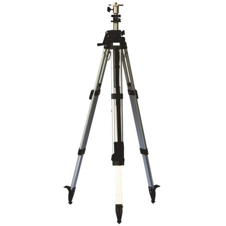 MAKITA Säädettävä kolmijalka lasereille 5/8" kierteellä, max korkeus 2,70 m. Kuvassa kolmijalka edestäpäin.