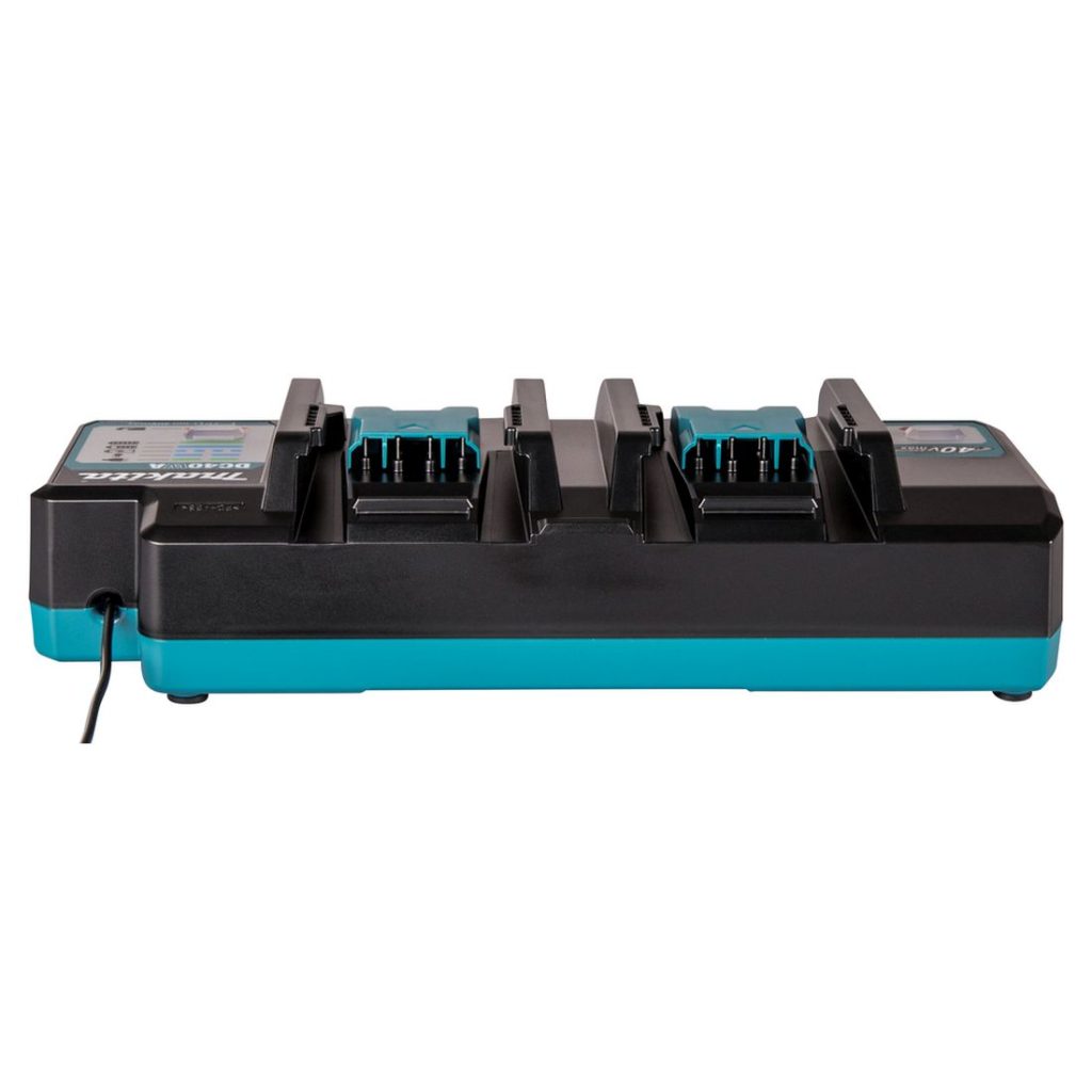 MAKITA Latauslaite DC40WA XGT . Kuvassa latauslaite takaapäin.