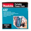 MAKITA Kannettava akkutelakka LXT. Lähikuvassa akkutelakan tuotepakkaus sivustapäin.