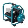 MAKITA Kompressori XGT. Kuvassa kompressori oikealta takayläviistosta.