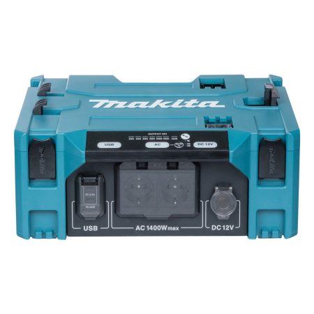 MAKITA Invertteri DC / AC 1400W. Kuvassa invertteri edestä yläviistosta.