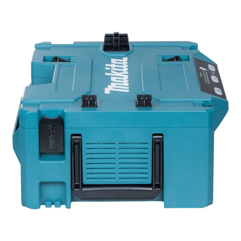 MAKITA Invertteri DC / AC 1400W. Kuvassa invertteri oikealta sivustapäin.