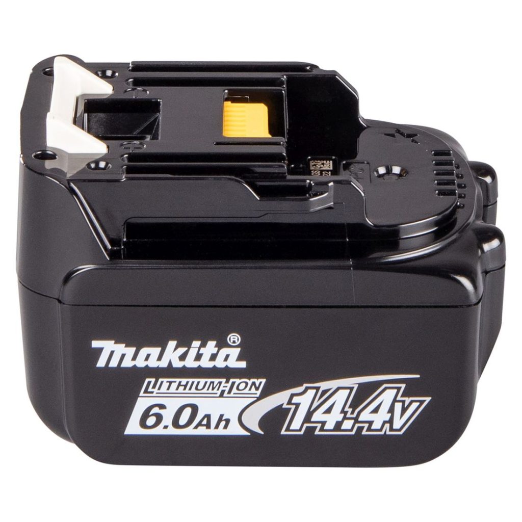 MAKITA Akku 6.0Ah LXT BL1460B. Kuvassa akku oikealta sivustapäin.
