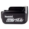 MAKITA Akku 6.0Ah LXT BL1460B. Kuvassa akku vasemmalta sivustapäin.