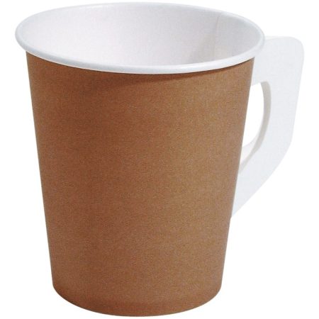 Kuvassa ruskea pinottava kartonkipikari 175 ml korvalla sivustapäin yläviistosta.