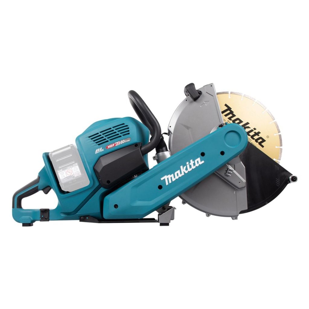 MAKITA Laikkaleikkuri XGT. Kuvassa laikkaleikkuri oikealta sivustapäin.