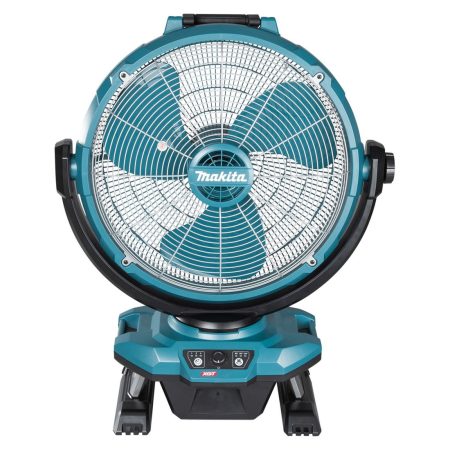 MAKITA Tuuletin XGT LXT AC. Kuvassa tuuletin edestäpäin yläviistosta.