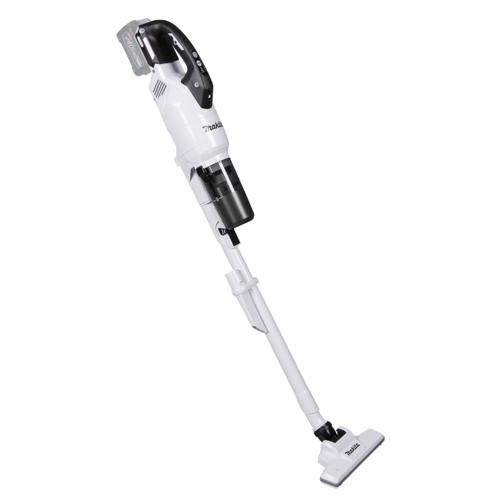 MAKITA Varsi-imuri XGT. Kuvassa varsi-imuri vasemmalta etuyläviistosta.