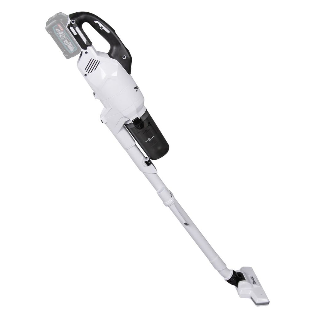 MAKITA Varsi-imuri XGT. Kuvassa varsi-imuri oikealta sivustapäin.