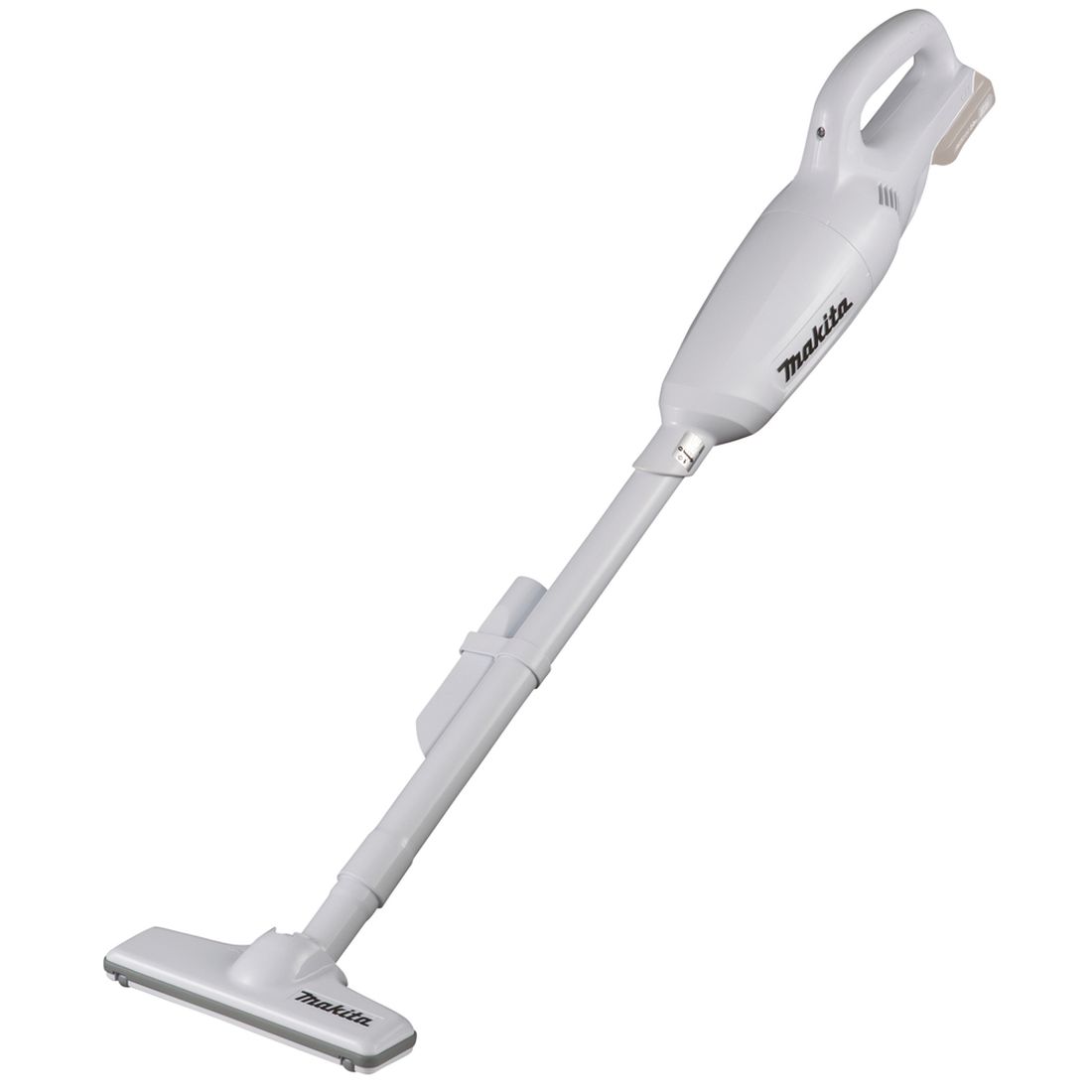 MAKITA Varsi-imuri CXT. Kuvassa varsi-imuri oikealta etuyläviistosta.