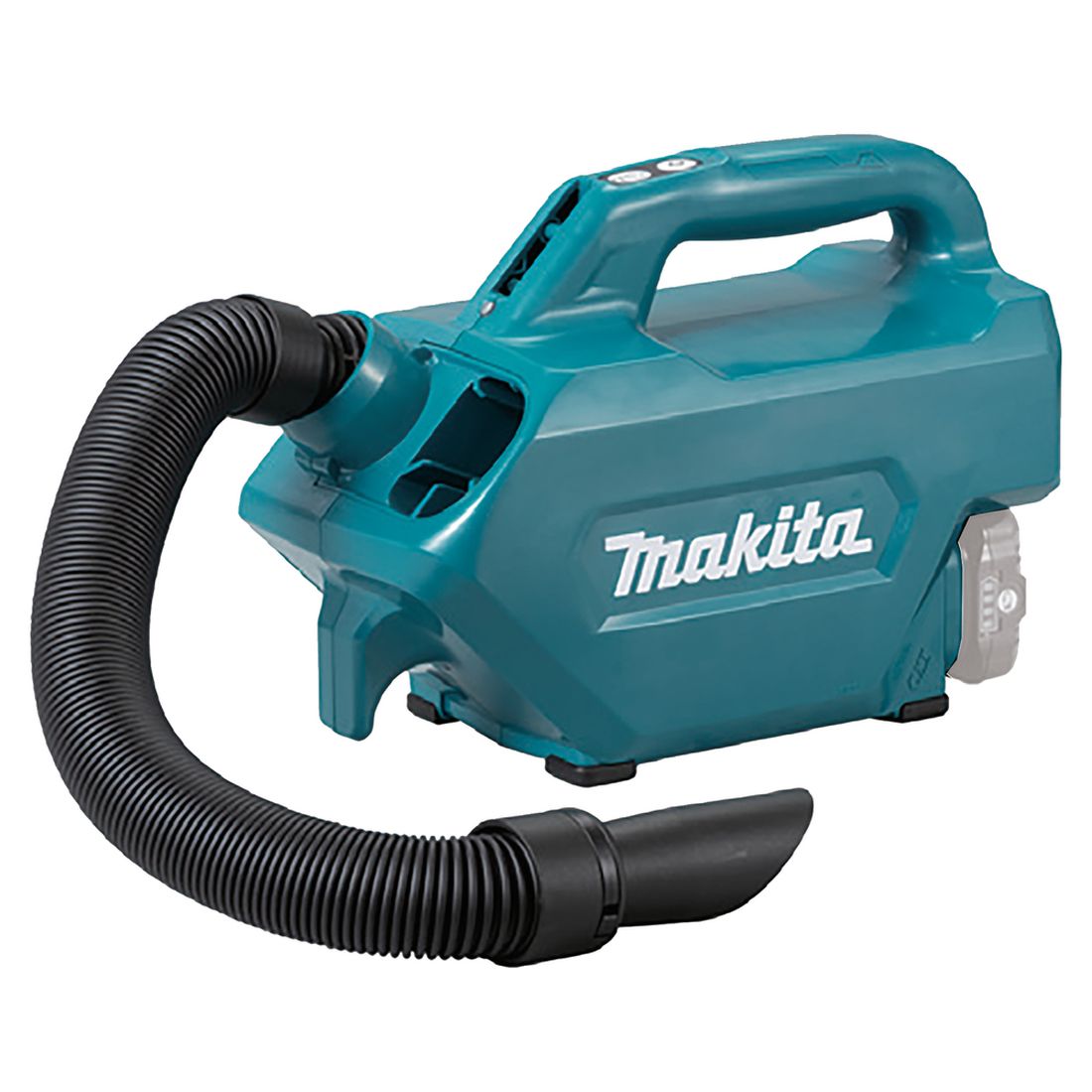 MAKITA Akkuimuri CXT. Kuvassa akkuimuri oikealta etuviistosta.