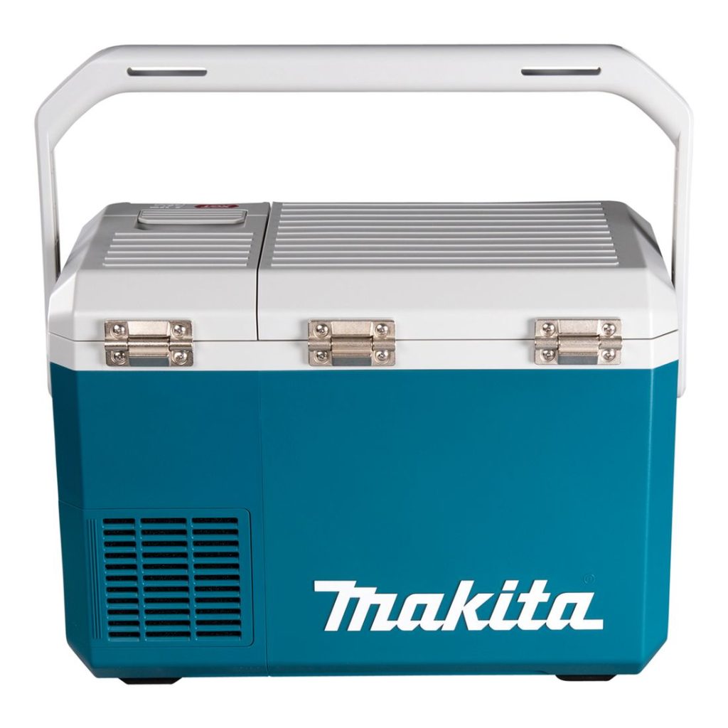 MAKITA Kylmä-/lämpölaukku XGT/LXT 12V. Kuvassa kylmä-/lämpölaukku takaapäin.