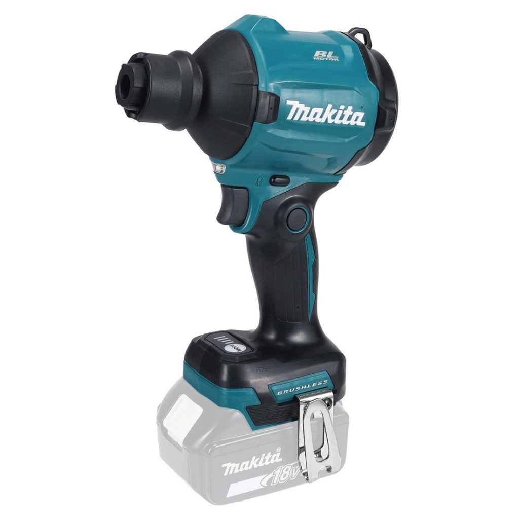 MAKITA Painepuhallin LXT. Kuvassa painepuhallin oikealta etuviistosta.