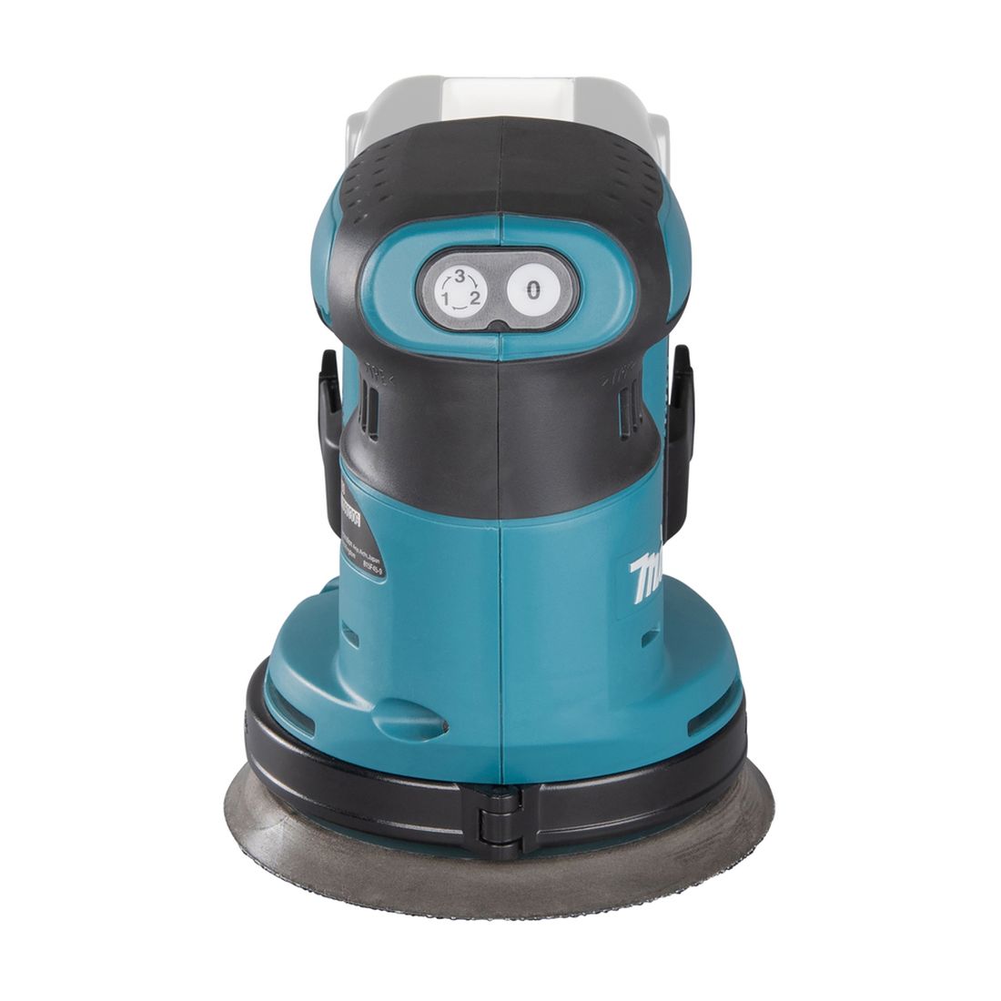 MAKITA Epäkeskohiomakone LXT. Kuvassa Epäkeskohiomakone LXT edestäpäin.