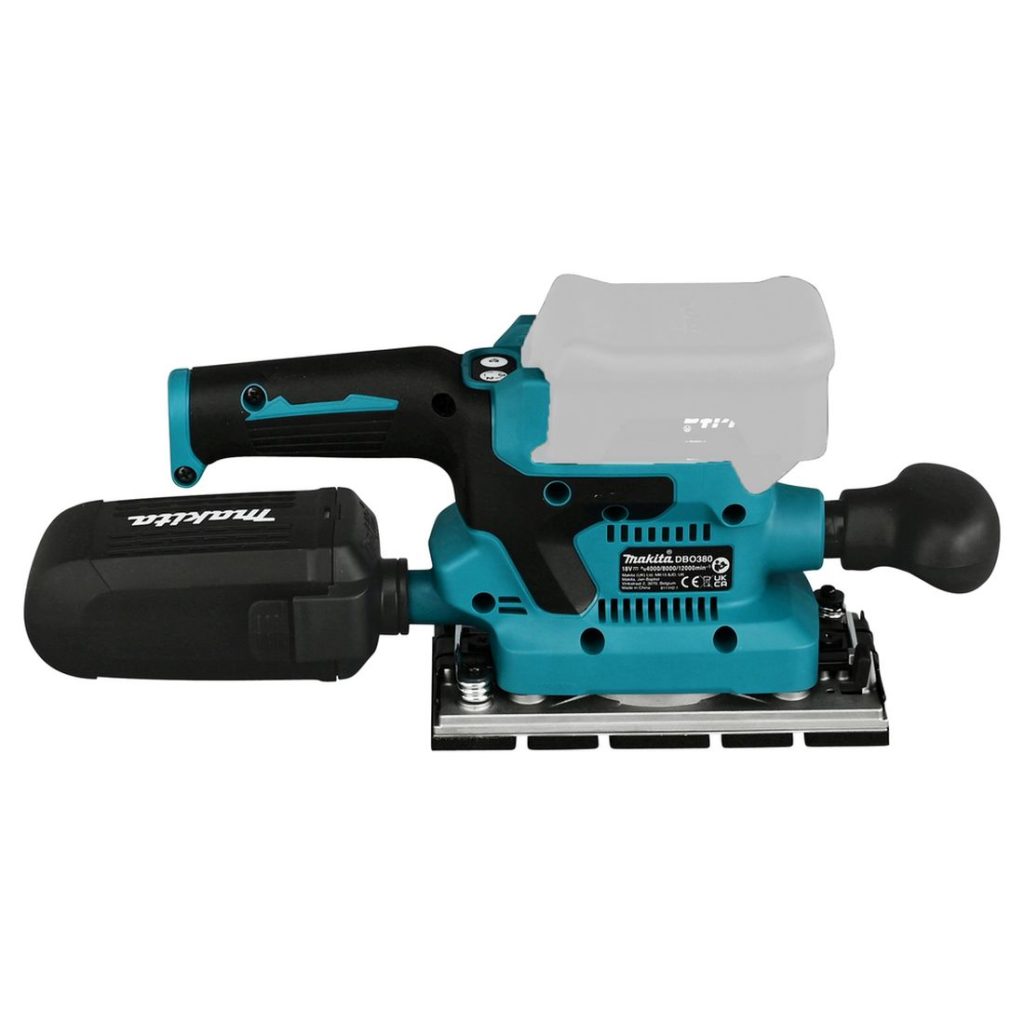 MAKITA Tasohiomakone LXT. Kuvassa Tasohiomakone LXT oikealta sivustapäin.