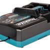 MAKITA Latauslaite DC40RA XGT. Kuvassa Latauslaite DC40RA XGT vasemmalta takayläviistosta.